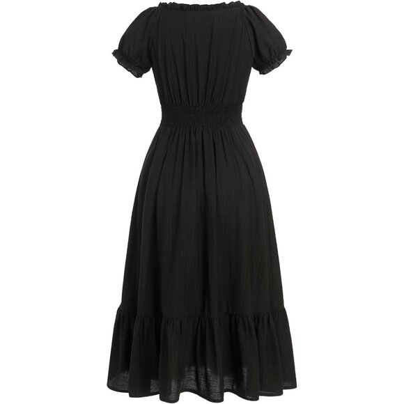 Women Mexican Dress Floral Embroidered Fiesta Party Summer V-Neck Short - Picture 2 of 5